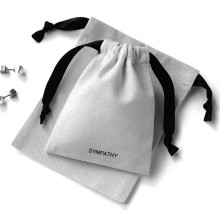 Print Logo Drawstring Gift String Bag Organic Natural Eco Friendly Cotton Fabric jewellery bag
